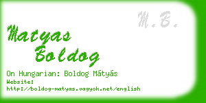 matyas boldog business card