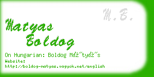 matyas boldog business card